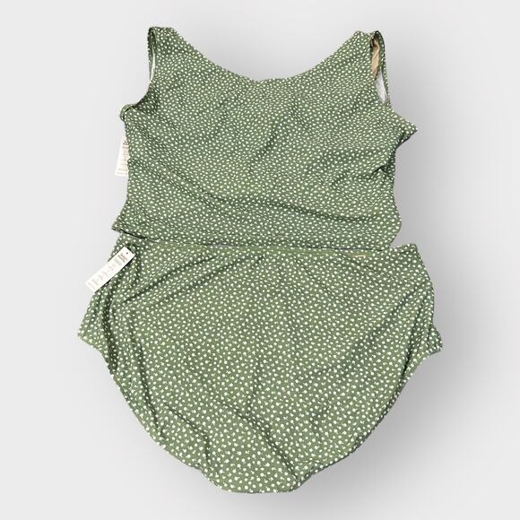 New Honey Mark Swim Set Green Floral Bikini High Waist‎ Full Coverage 5XL - Picture 2 of 8